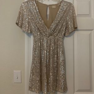 Gold sequin dress